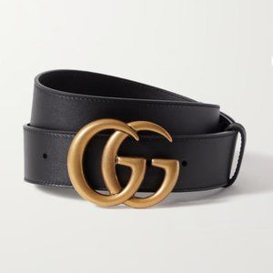 Gucci - Wide Leather Belt - Double G Buckle - Size 80